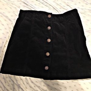 Forever 21 Premium Denim Corduroy Black Skirt